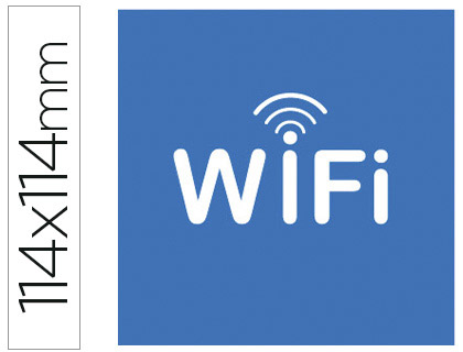 Etiqueta adhesiva señalización WIFI 114x114mm.